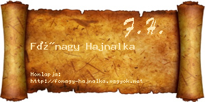 Fónagy Hajnalka névjegykártya